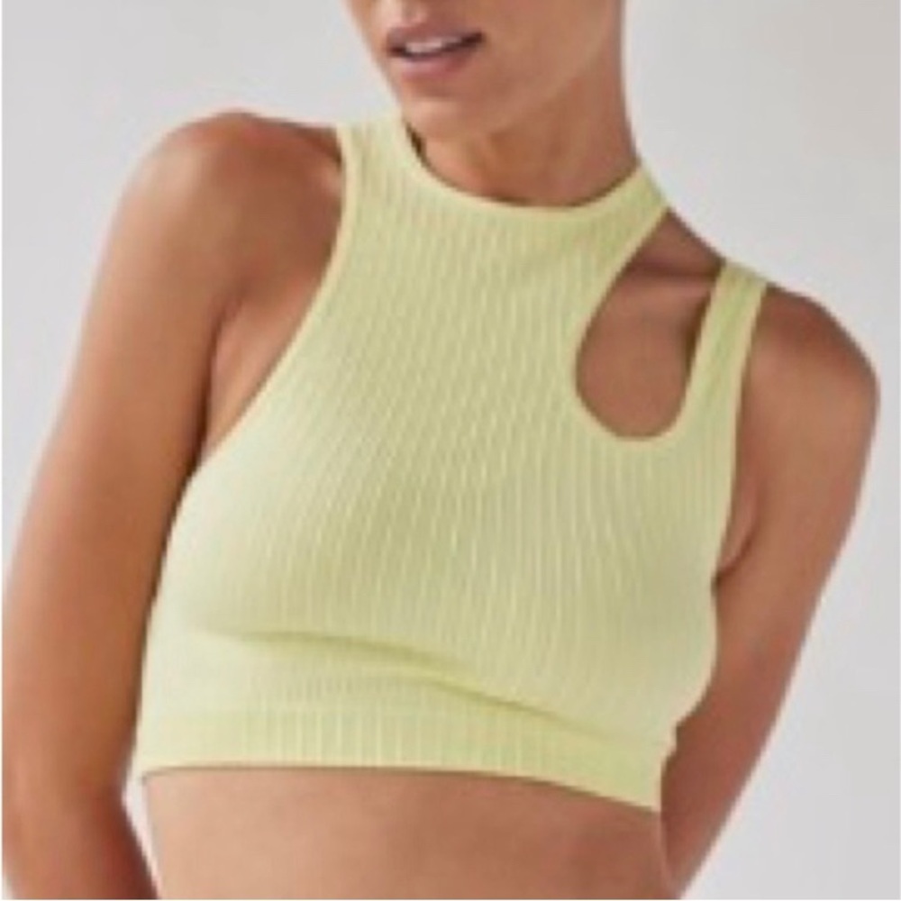 Urban Outfitters Neon Ribbed Cutout Crop Top Size XS/S